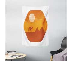 Sun Camel and Pyramids Art Tapestry