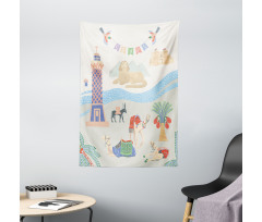 Traveling Egypt Landmarks Tapestry