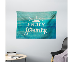 Enjoy Summer on Watercolor Wide Tapestry