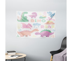 Baby T-Rex Nursery Theme Art Wide Tapestry