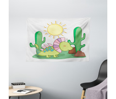 Styracosaurus Doodle Wide Tapestry