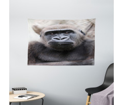 Close up Young Male Gorilla Wide Tapestry