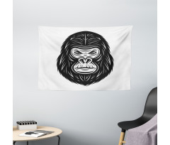 Wild Animal Monotone Style Wide Tapestry