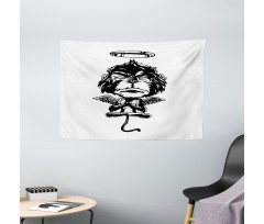 Angelic Monkey with Wings Wide Tapestry