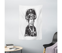 Pirate Monkey Portrait Art Tapestry