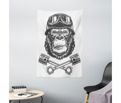 Vintage Style Serious Biker Tapestry