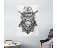 Old Monkey in a Cowboy Hat Tapestry