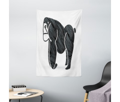 Angry Graphic Ape Standing Tapestry