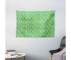 Colorful Citrus Leaves Art Wide Tapestry