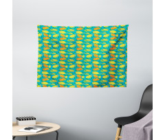 Funky Color Citrus Cartoon Wide Tapestry