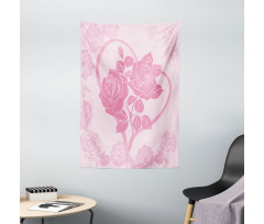 Roses in Heart Tapestry