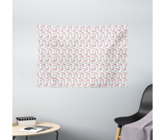 Love Arrows Motif Wide Tapestry