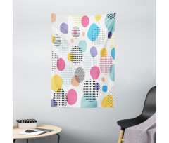 Colorful Spots Stripes Tapestry