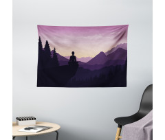 Man Enjoying the View Wide Tapestry