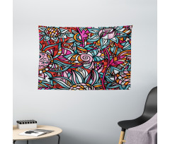 Abstract Sunflower Wide Tapestry