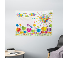 Abstract Flower Summer Wide Tapestry