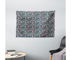 Piglets Flowers Birds Trees Wide Tapestry