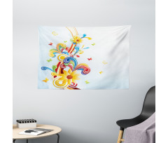 Funky Vertical Wave Wide Tapestry