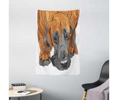 Sad Looking Dog Cartoon Tapestry