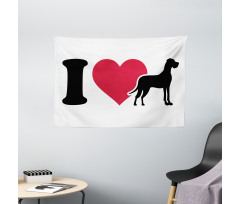 Classic Heart Dog Lover Wide Tapestry