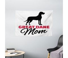 Dog Mom Lettering Wide Tapestry