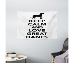 Keep Calm and Love Text Wide Tapestry