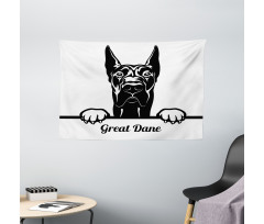 Peeking Big Breed Dog Wide Tapestry