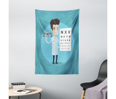 Doctor Holding Eyeglasses Tapestry