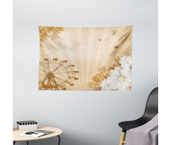 Vintage Flora Fun Ride Wide Tapestry