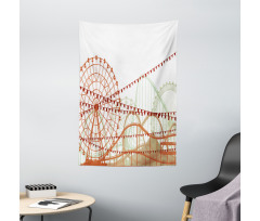 Silhouette Rides Flags Tapestry