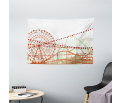 Silhouette Rides Flags Wide Tapestry