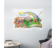 Rainbows and Clowns Wide Tapestry