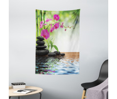 Bamboo Tree Orchid Stones Tapestry