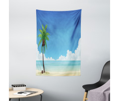 Exotic View Tree and Coconuts Tapestry