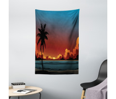 Dramatic Sunset Scene Pattern Tapestry