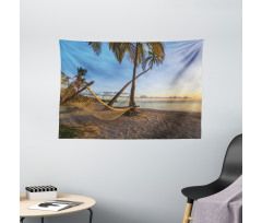 Summer Time Hammock on a Beach Wide Tapestry