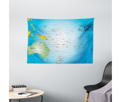 Pacific Islands Informational Wide Tapestry