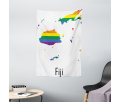 Rainbow Map Design Wording Tapestry