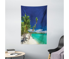 Exotic Beach and Coconut Trees Tapestry