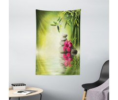 Stones Bamboo Leaves Tapestry