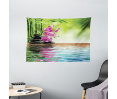 Tropic Orchid Flower Wide Tapestry