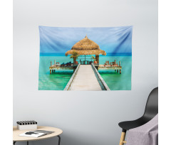 Maldives Beach Relaxation Wide Tapestry