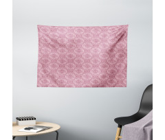 Mystic Flowers and Circles Wide Tapestry