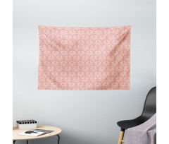 Monochrome Flower Leaves Wide Tapestry