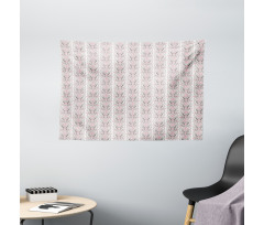 Floral Botany in Pastel Tone Wide Tapestry