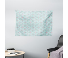 Intricate Pastel Flowers Wide Tapestry