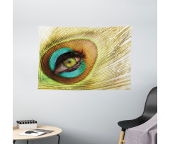 Peacock Feather Eye Wide Tapestry