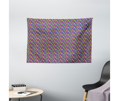 Vibrant Small Big Squares Wide Tapestry