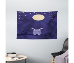 Origami Bird at Night Wide Tapestry