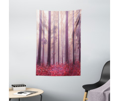 Trees Foggy Sunlight Tapestry